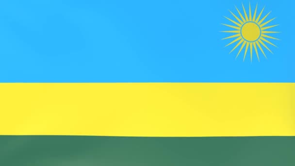 3Dcg Animation Των Εθνικών Σημαιών Κυματίζει Στον Άνεμο Ρουάντα — Αρχείο Βίντεο