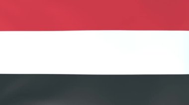 Rüzgarda dalgalanan ulusal bayrakların 3DCG animasyonu, Yemen