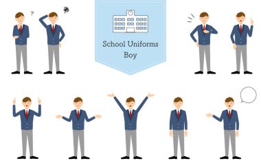 Erkekler, blazer üniforma seti, sorgulama, endişe, girişim, işaret, vs..