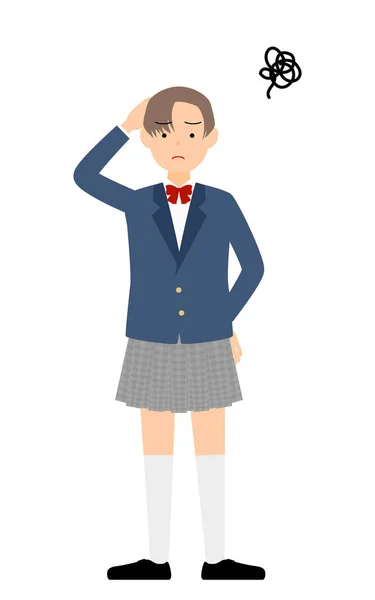 Genderloos Blazer Uniform Zorgen Met Hoofd — Stockvector