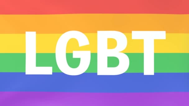 Animazione 3Dcg Simboli Lgbt Bandiera Arcobaleno Logo Lgbt Che Sventola — Video Stock