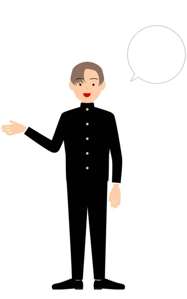 Boy Wearing School Uniform Talk Speech Bubble — Image vectorielle