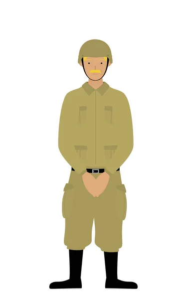 Senior Male Soldier Pose Warten Warten Der Front Mit Den — Stockvektor