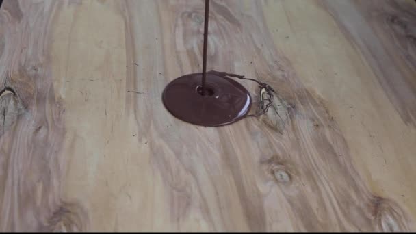 Процесс покрытия фанеры лаком — стоковое видео