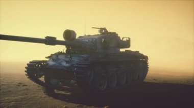 2. Dünya Savaşı Tankı çölde kum fırtınasında