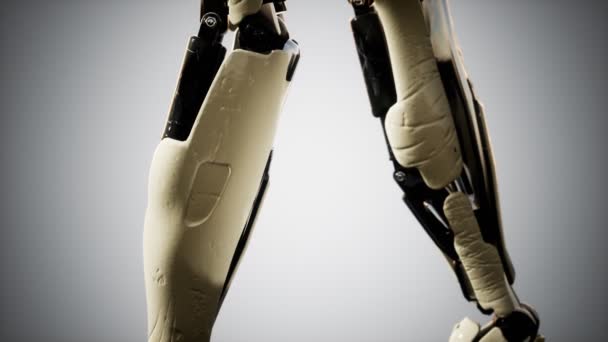 Φουτουριστικό ανθρωποειδές θηλυκό ρομπότ στην έννοια του μέλλοντος — Αρχείο Βίντεο