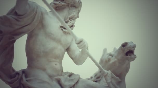 海王星の像の閉鎖 — ストック動画