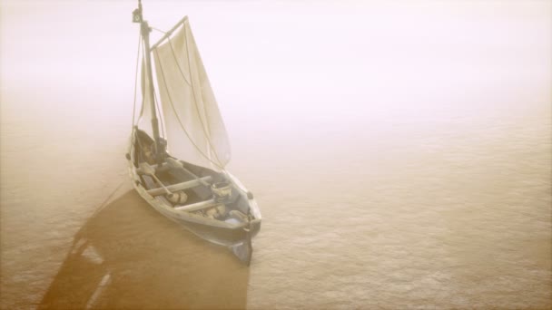 Barca da pesca o da pesca abbandonata nel deserto — Video Stock