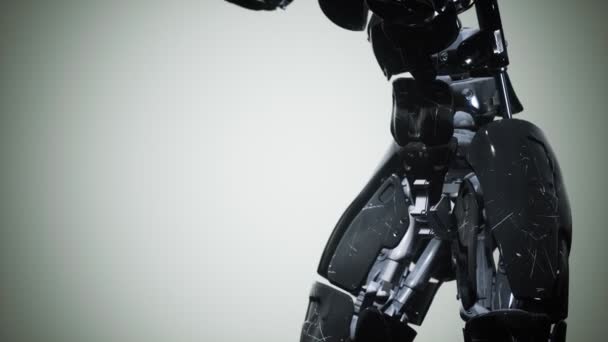 Science-Fiction-Roboterfrau-Animation in der digitalen Welt der Zukunft — Stockvideo