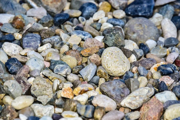 Rocas Mar Playa Piedras Fondo Muchas Piedras Pequeñas Colores Variados — Foto de Stock