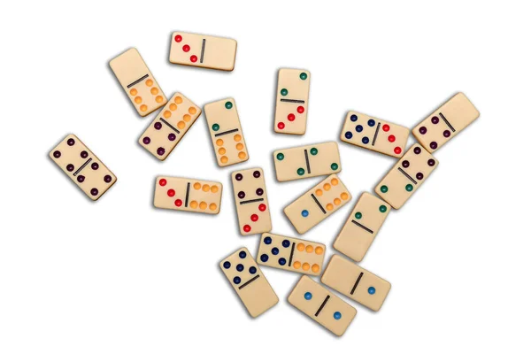 Domino Bloky Izolované Bílém Pozadí Ležel Pohled Shora — Stock fotografie