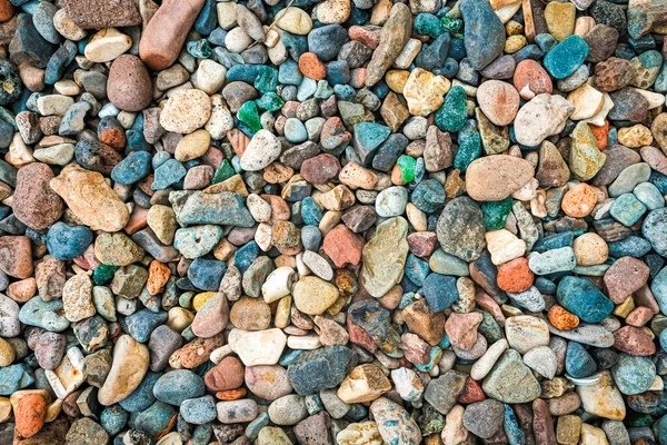 Sacco Piccoli Ciottoli Colorati Dalla Spiaggia — Foto Stock