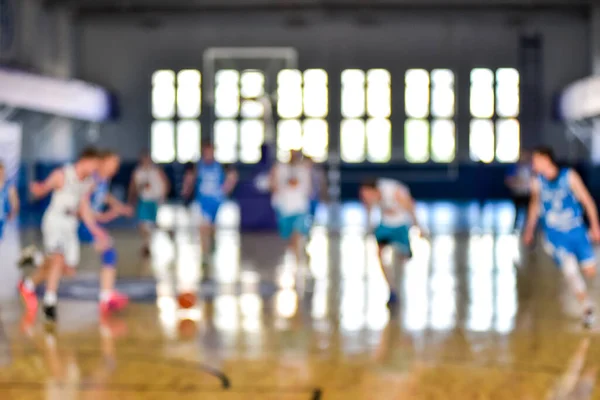 Latar Belakang Kabur Dengan Pemain Basket Bermain Game Dan Berolahraga Stok Gambar