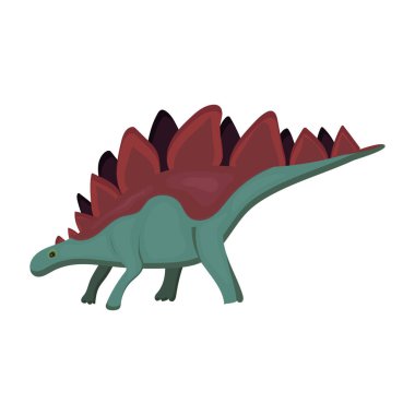 Dinozorlar Stegosaurus beyaz arka planda izole edilmiş. Paket kağıdı, kumaş, kartpostal, kıyafet üzerine baskı için çizimler. Tatlı çocuklar için arkaplan