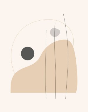 Soyut duvar sanatı vektörü. Duvar resimleri. El çizimi organik tasarım, duvar çerçeveli baskılar, tuval resimleri, tuval baskıları, poster, ev dekorasyonu, kapak, duvar kağıdı. Vektör illüstrasyonu.