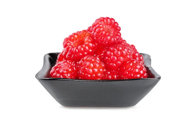 Raspberries Plate Isolated White Background — Stock Photo, Image