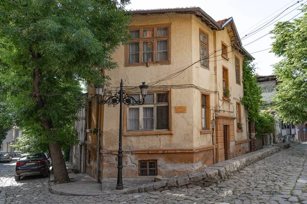Plovdiv Bulgaria 2022 Empty Intersection Paved Streets Old Town Plovdiv — 图库照片