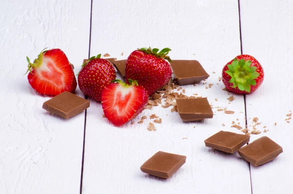 Chocolate and strawberry Royalty Free Stock Images