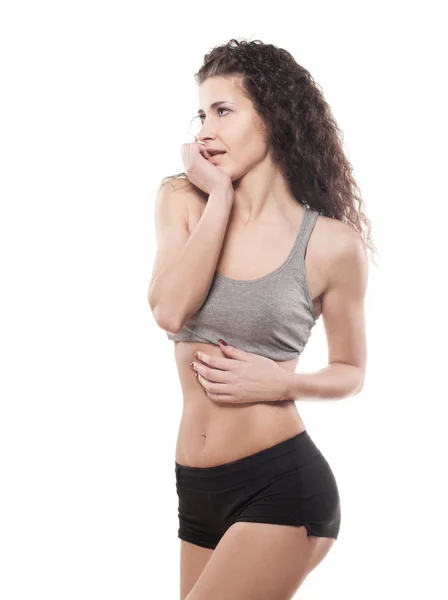 Sexy sport woman with beautiful body, studio shoot — Stock Photo, Image
