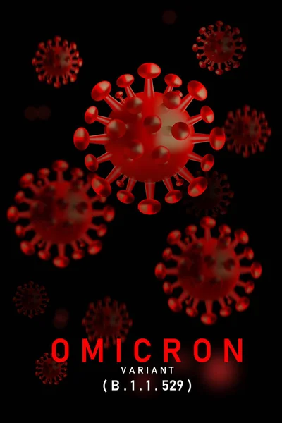 Omicron, bir çeşit koronavirüs. Omicron tipi SARS-CoV-2. dikey.