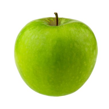 Yeşil elma beyaz arkaplanda izole edilmiş, Tam Derinlik.