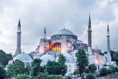 İstanbul Ayasofya Müzesi, Gün Doğumu. Ayasofya Camii. İstanbul şehir manzarası. 
