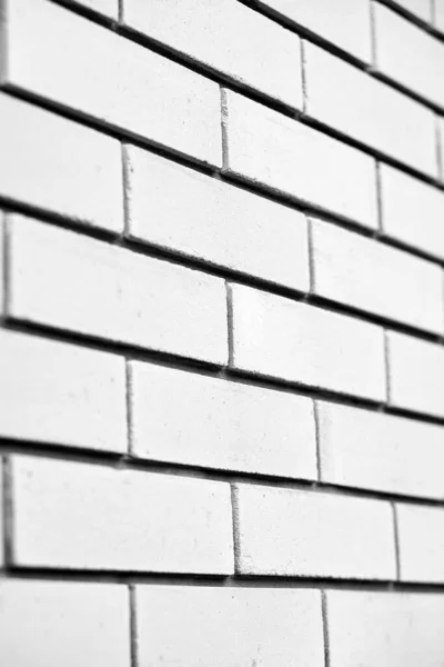 Vertical Black White Photo Construction Brick Wall Texture Side View — Photo