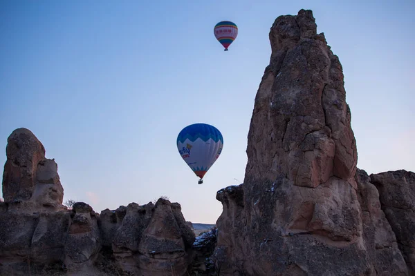 Des Montgolfières Survolant Spectaculaire Cappadoce Belle Vue Sur Les Montgolfières — Photo