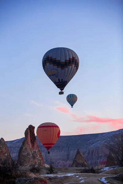 Des Montgolfières Survolant Spectaculaire Cappadoce Belle Vue Sur Les Montgolfières — Photo