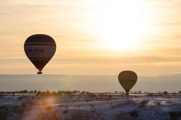 Des Montgolfières Survolant Spectaculaire Cappadoce Belle Vue Sur Les Montgolfières — Photo