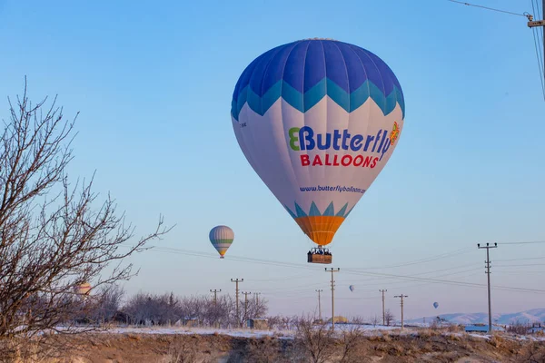 Hot Air Balloons Flying Spectacular Cappadocia Beautiful View Hot Air — Stock Photo, Image