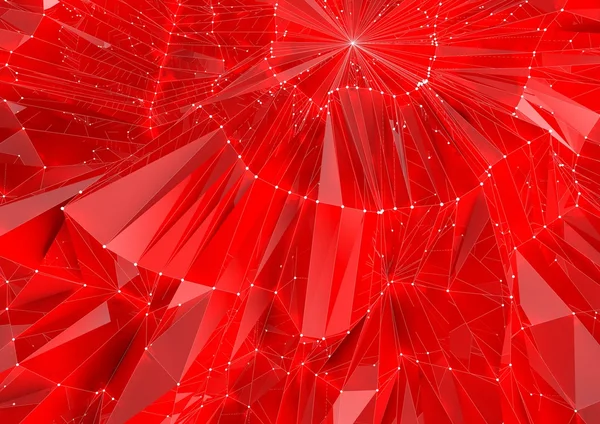 Low Poly Red Reflective Background Stock Photo