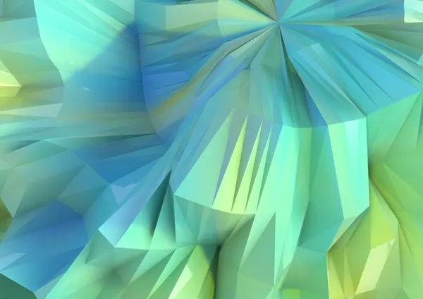 Huge Low Poly Blue and Green Reflective Background Stock Image