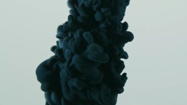 Purple Color Cloud. Ink Or Paint Mixing In Water. Slow Motion. Black Background. Abstract Motion Backdrops, Transitions, Art Effect.