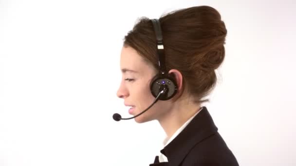 Nő fejhallgató támogatása — Stock videók