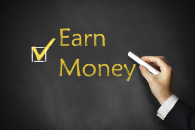 El çizimi tebeşir tahtası para kazanmak