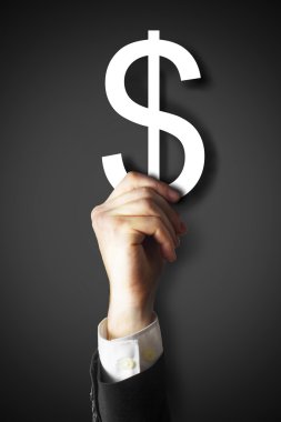 dolar simgesi tutan el