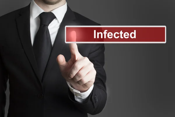 Businessman button infected — Stock Photo, Image