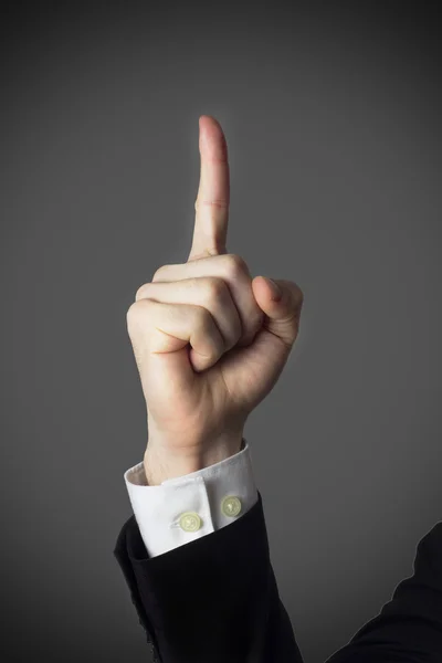 Male finger pointing up — Stock Photo, Image