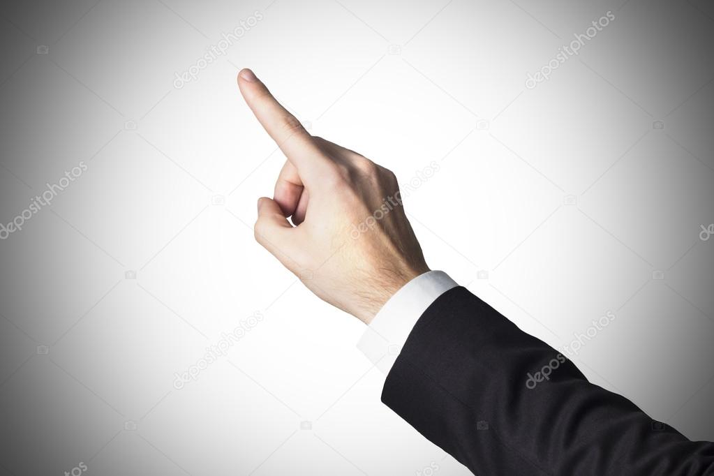 male finger pointing up