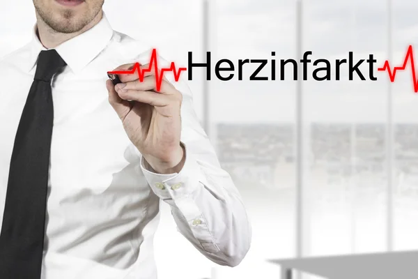 Arzt ekg Herzinfarkt — Stok Foto