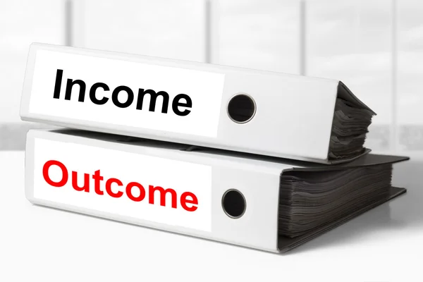 Income outcome office binders — Stock Photo, Image