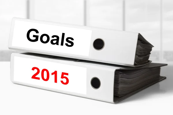 Office binders goals 2015 — Stock Photo, Image