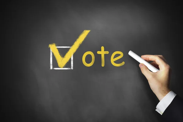 Strony pisanie głosowania wyboru na tablicy — Zdjęcie stockowe