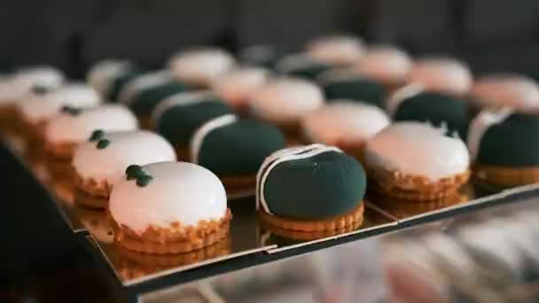 Buffet Delicacies Wedding Confectionery Macaroons — Stock Video