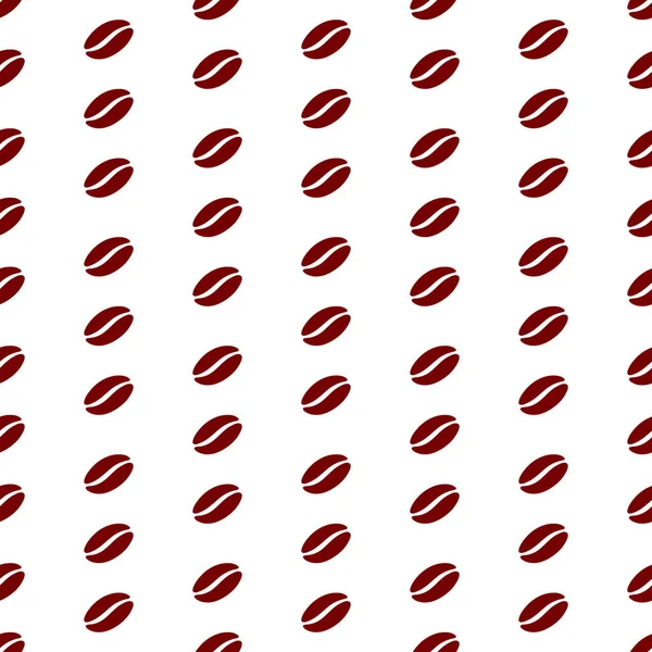 Small Brown Coffee Beans White Background Vector Seamless Pattern Flat — Vettoriale Stock