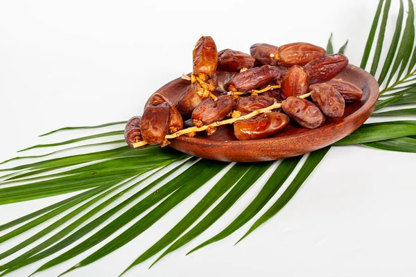 Dried Dates Fruit Phoenix Dactylifera Dates Clipping Paths Both Object — Stock Photo, Image