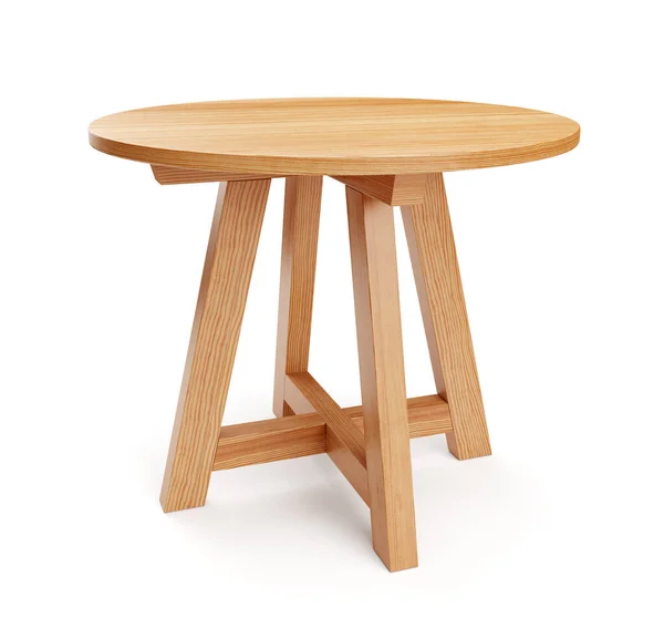 Wooden Table Isolated White Background Clipping Path Included Render Illustration — Fotografia de Stock