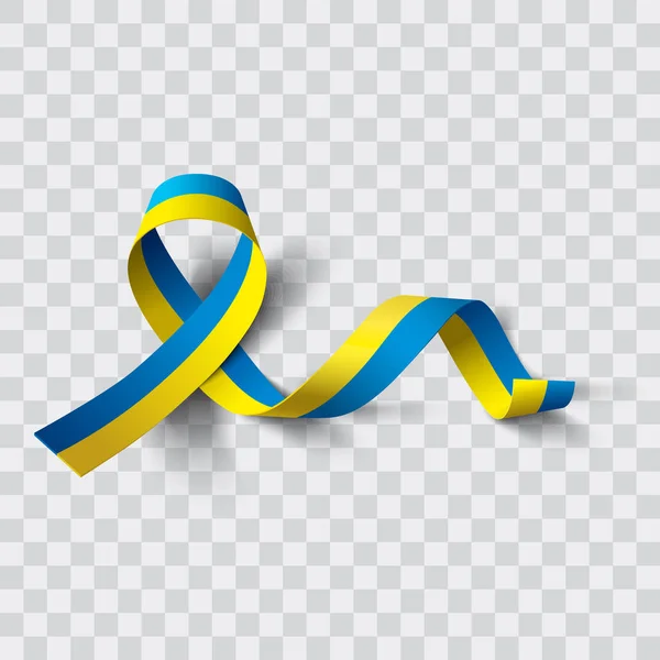 Ukrajna Szalagzászlója Gyászszalag Zászló Vektorillusztráció — Stock Vector