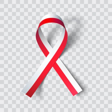 Polonya kurdele bayrağı. Vatanseverlik sembolü. Vektör illüstrasyonu.